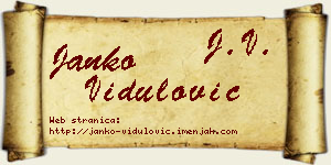 Janko Vidulović vizit kartica